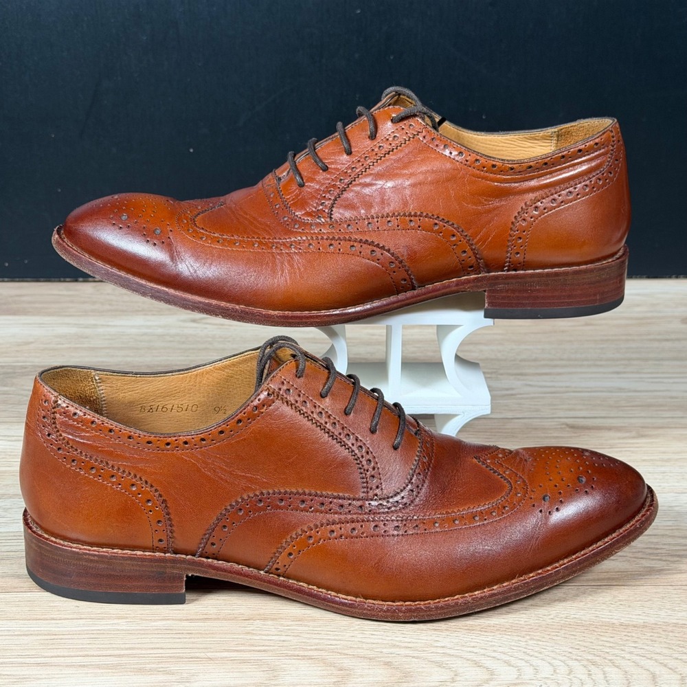Beckett Simonon Oxford Shoes Mens Size 9.5 Brown Yates Leather Wingtip Brogue